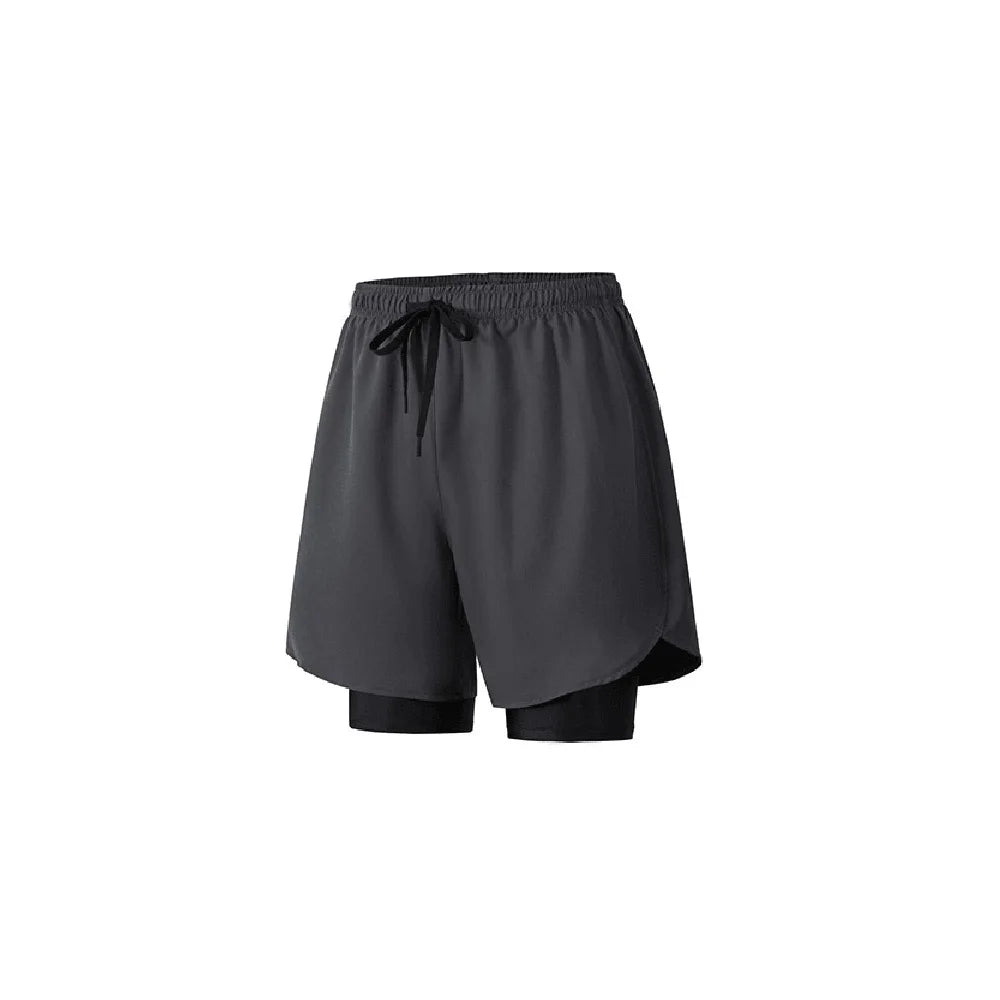Men Swim Trunks Double-Layer Comfort Compression Liner Swim Shorts Quick Dry Beach Pants 7"