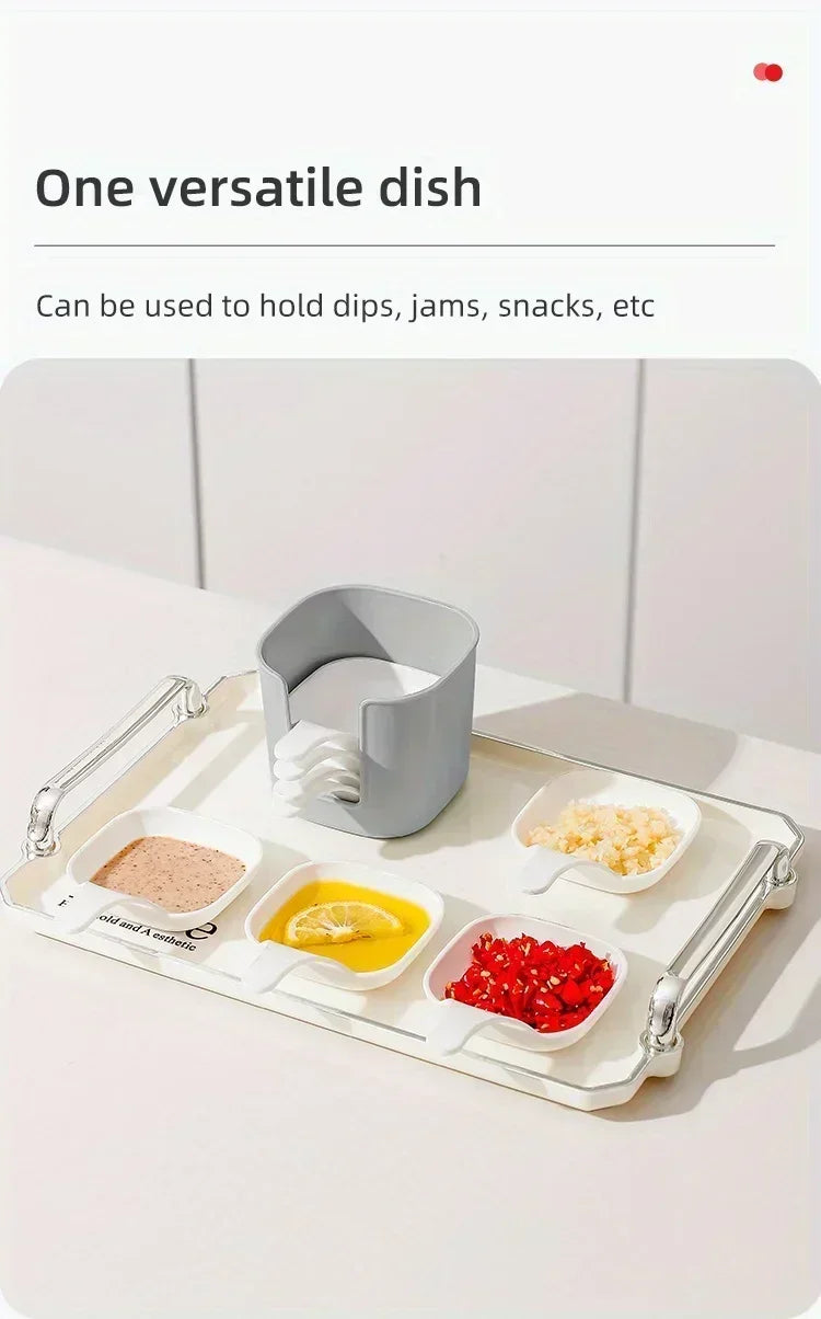 7pcs/set Sauce Dish Food Sauce Dish Dipping Dish SetSnack Seasoning Dish Food Container Tomato Sauce Plates Kitchen Supplies