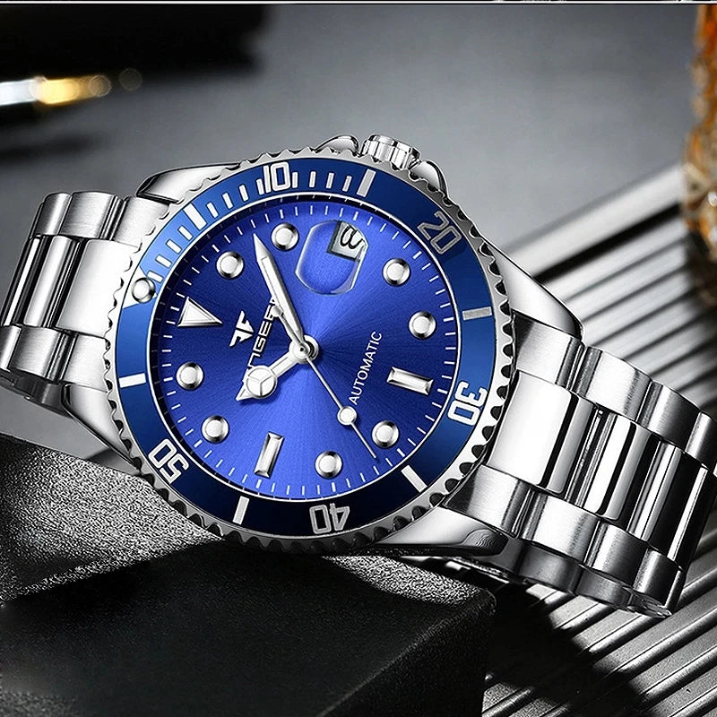 2025 FNGEEN 9001 Luxury Brand Men Watch Steel Tourbillon Skeleton Mechanical Watches Luminous Automatic Date Diamond Wristwatch