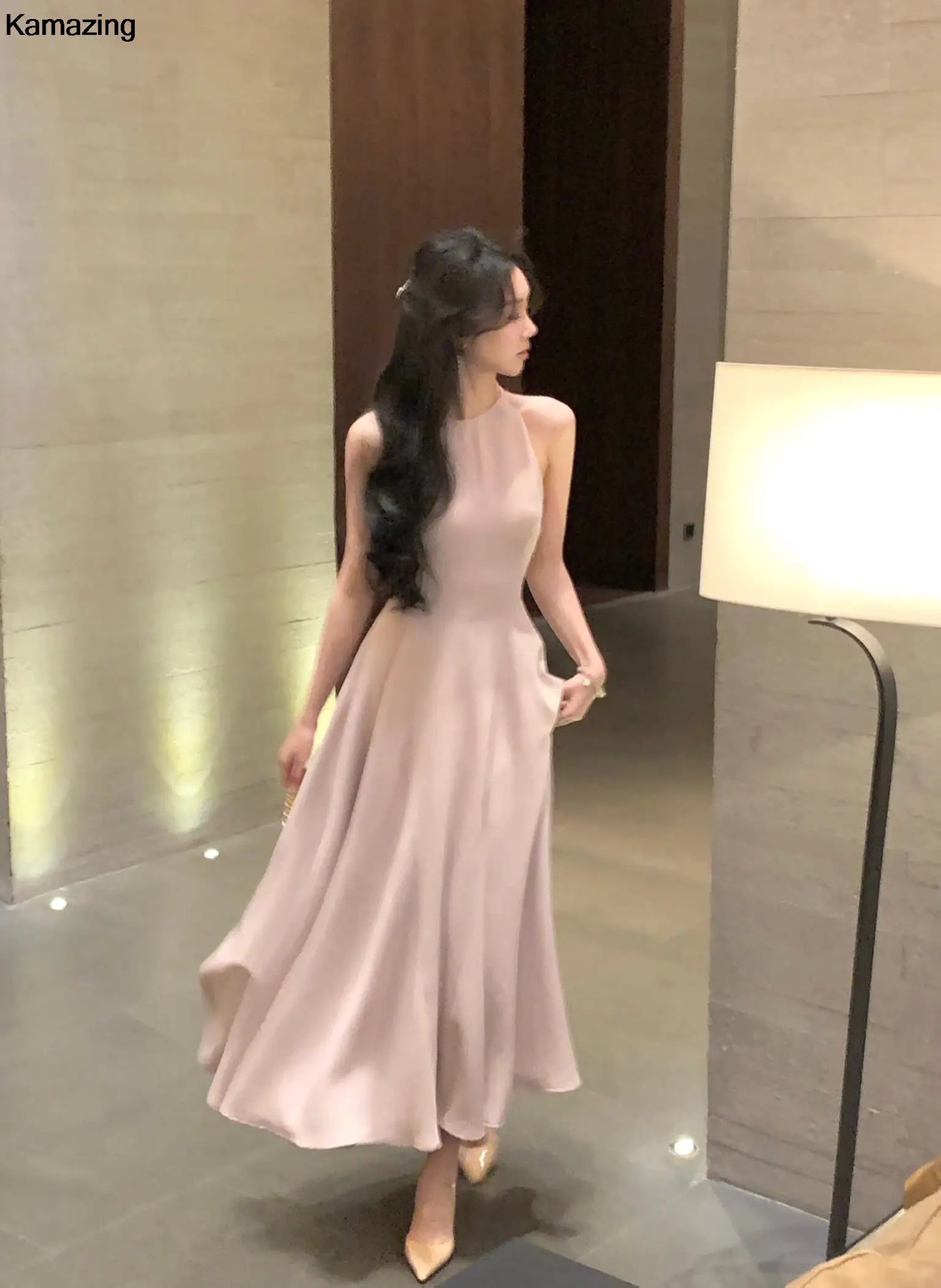 French Romantic A-line Party Dresses Women Elegant Sleeveless Birthday Graduation Midi Dress Summer New Fashion Mujers Robe