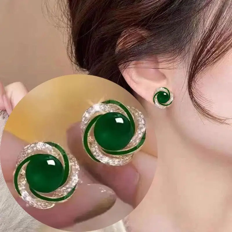 925 Silver Needle Korean Fashion Pearl Stud Earrings For Women Jewelry 2025 Trending New Vintage French Women's Crystal Earrings
