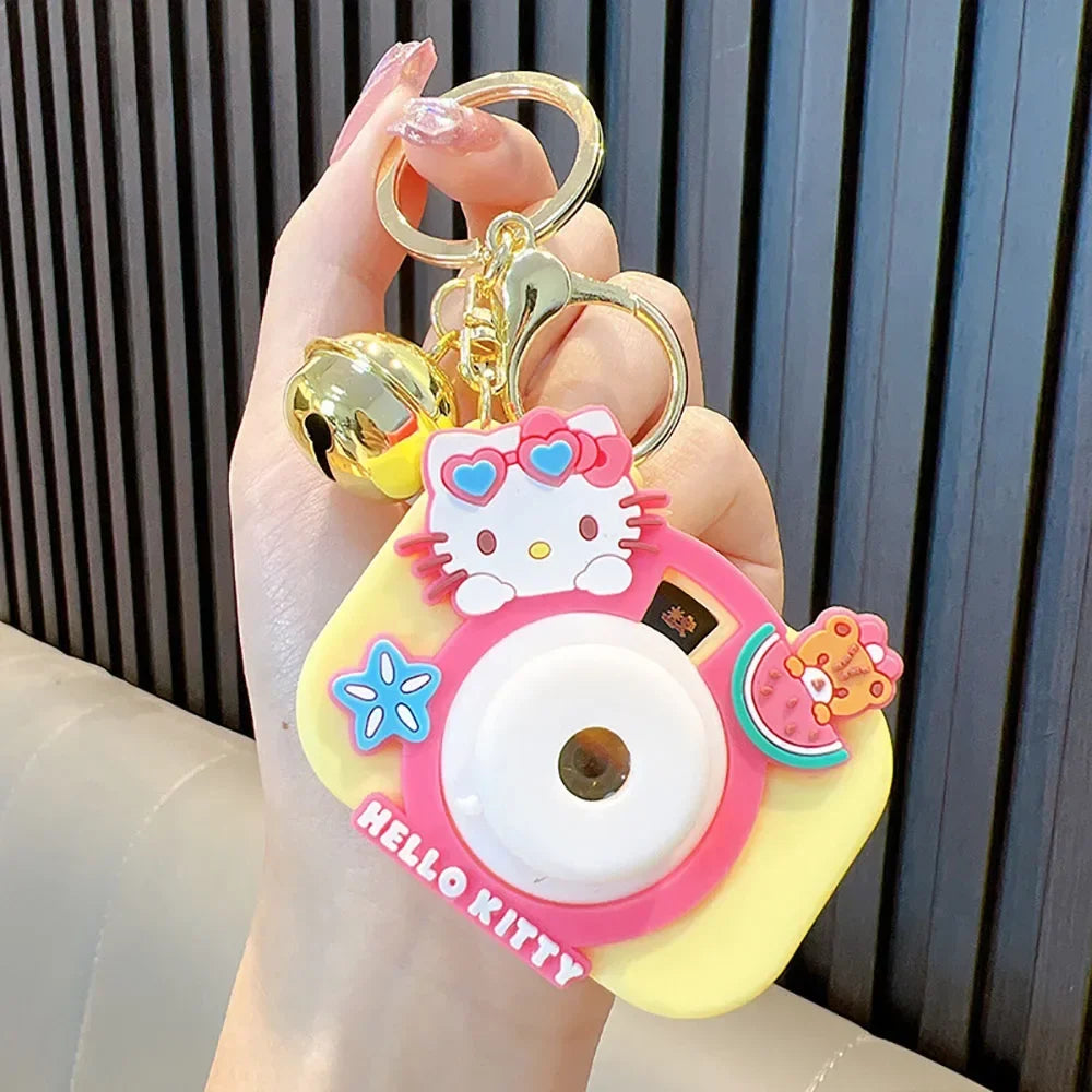 Hello Kitty 5Cm Keychain Camera Projection Sanrio Figure Anime Melody Cinnamoroll Kuromi Kawaii Decor Gifts for Chidlren Toy