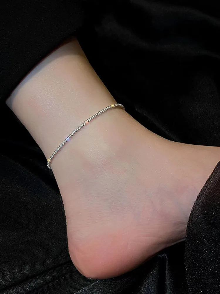 925 Sterling Silver Anklet Fashion Simple Temperament Anklet Birthday Gift For Women Senior Jewelry Accessories
