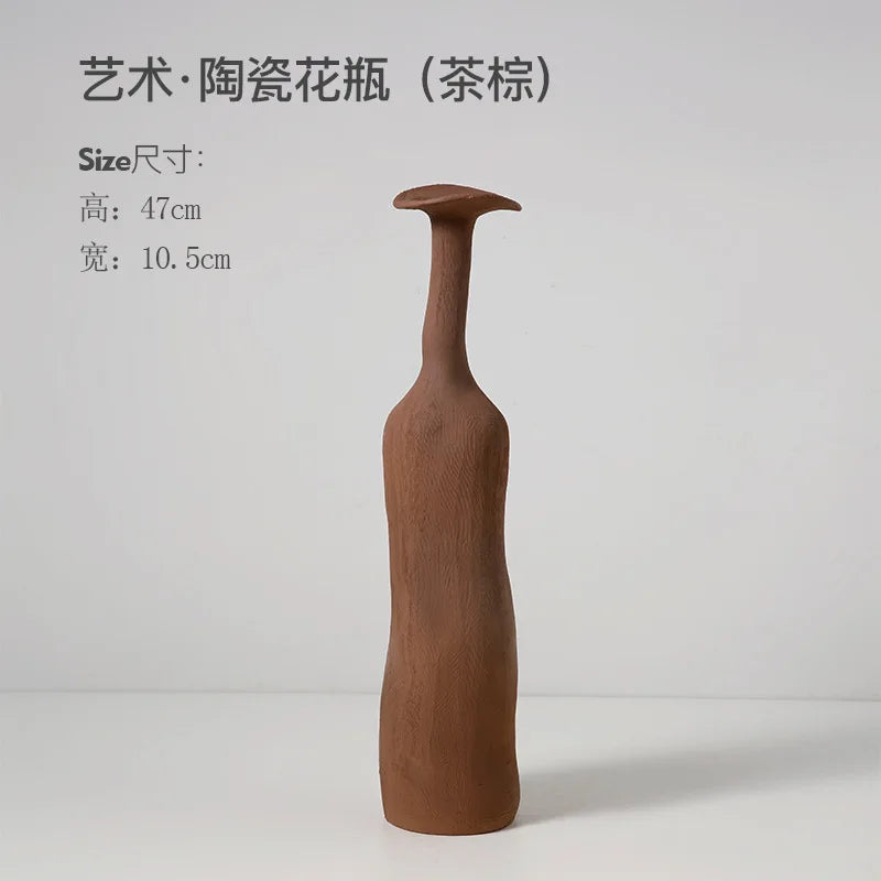 白い陶器の花瓶 家庭用装飾 北欧風 高級 細口 植木鉢 リビングルーム インテリア オフィス デスクトップ 装飾 ギフト