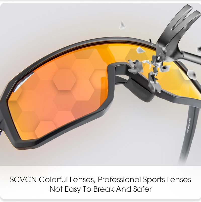 SCVCN サイクリンググラス バイクサングラス メンズ UV400 アイウェア アウトドアスポーツ MTB ゴーグル 自転車 レディース ライディング ハイキング サングラス