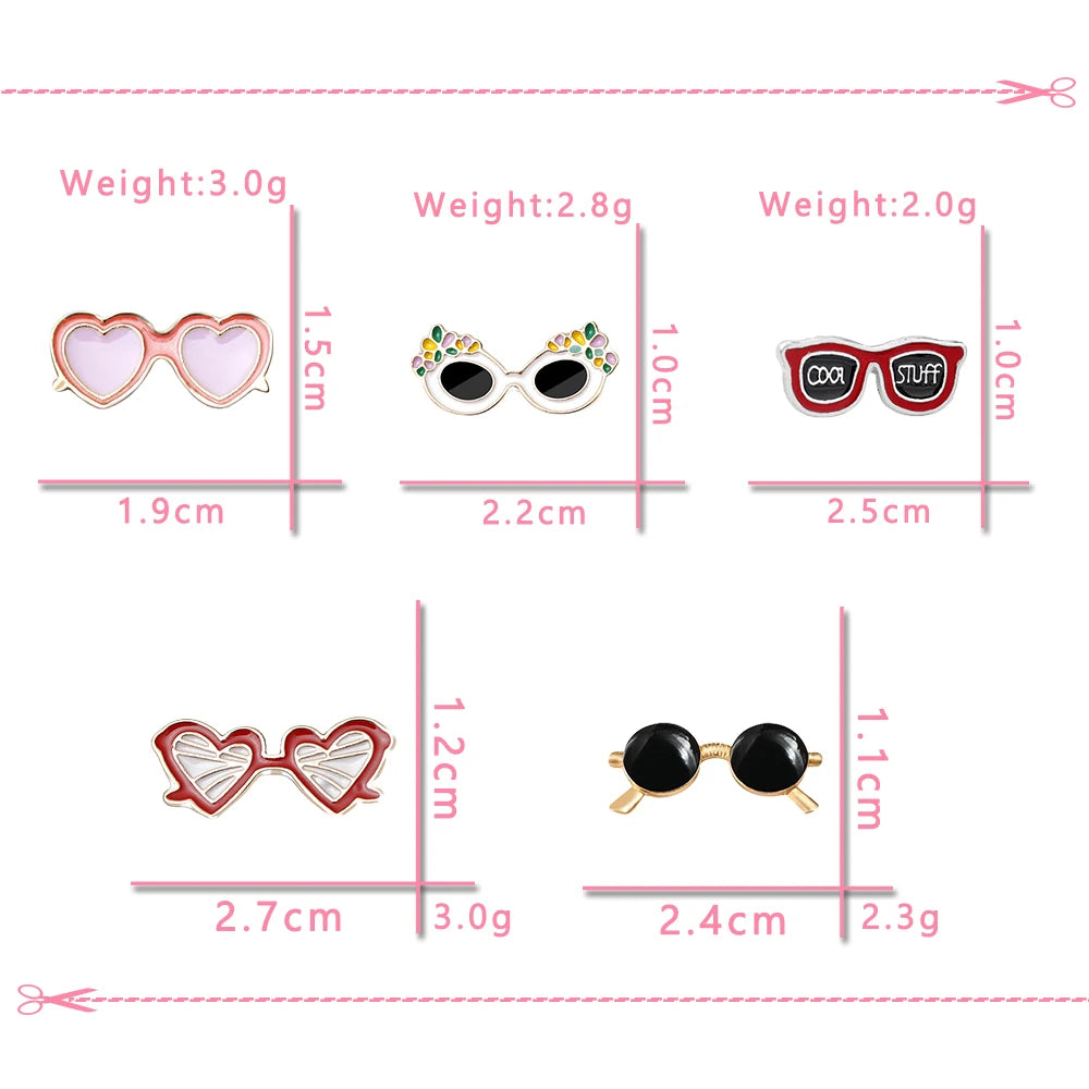 Summer Beach Sunglasses Brooch Fashion Personality Enamel Pins for Vacation Girl Women Backpack Hat Lapel Pin Jewelry Decoration