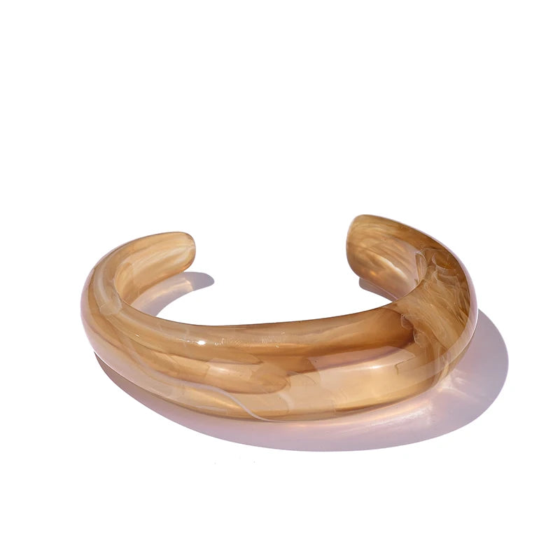 Vintage Bohemian Resin Cuff Charms Bracelets Bangles For Women Fashion Jewelry Acrylic Wide Open Wrist Geometric Bangle Pulseras