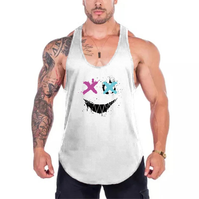 おもしろ3DプリントメンズタンクトップアウトドアランニングフィットネススポーツTシャツ夏カジュアルノースリーブシャツファッションジム通気性ゆったりメンズベスト