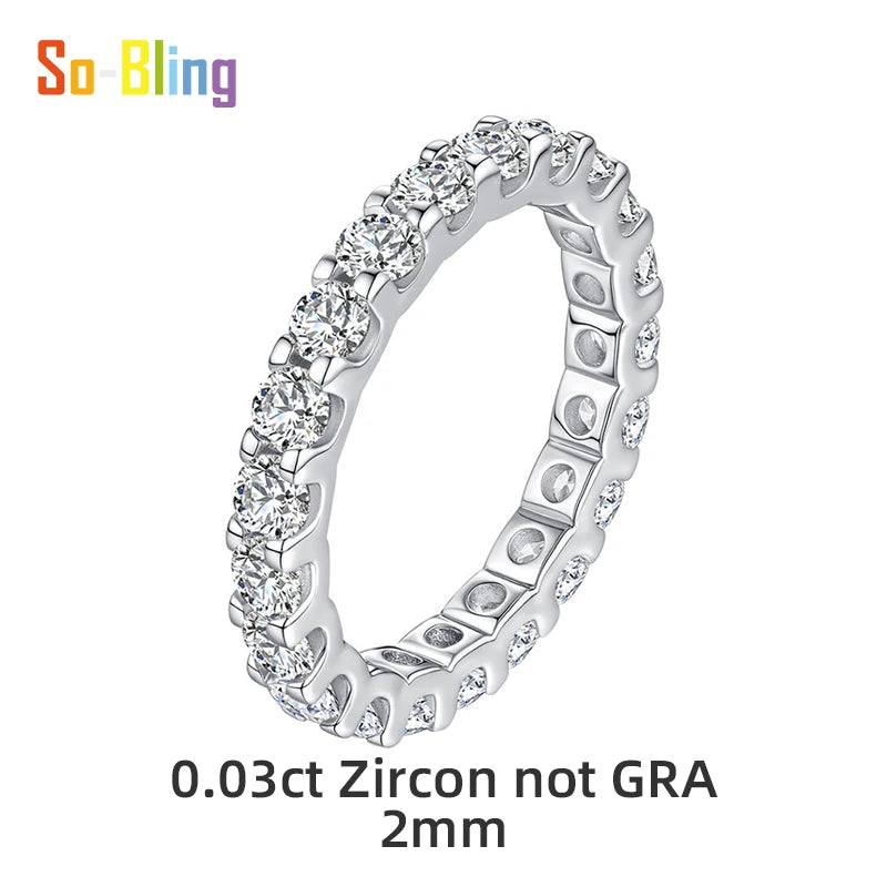 So-Bling S925 Sterling Silver Rings For Women Elegant Fine Cubic Zirconia Ring Bridal Wedding Engagement Women Trendy Jewelry