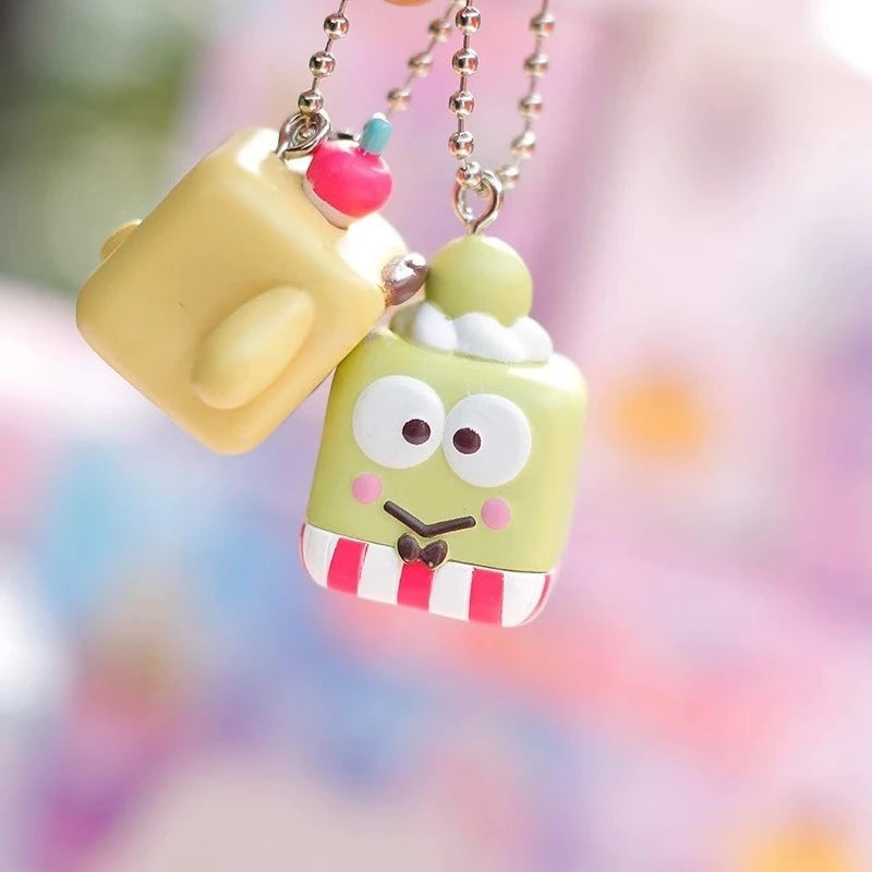 Sanriose Doll Pendant Kuromi Pom Pom Purin Pochacco Cute Square Faced Q Verison Backpack Accessory