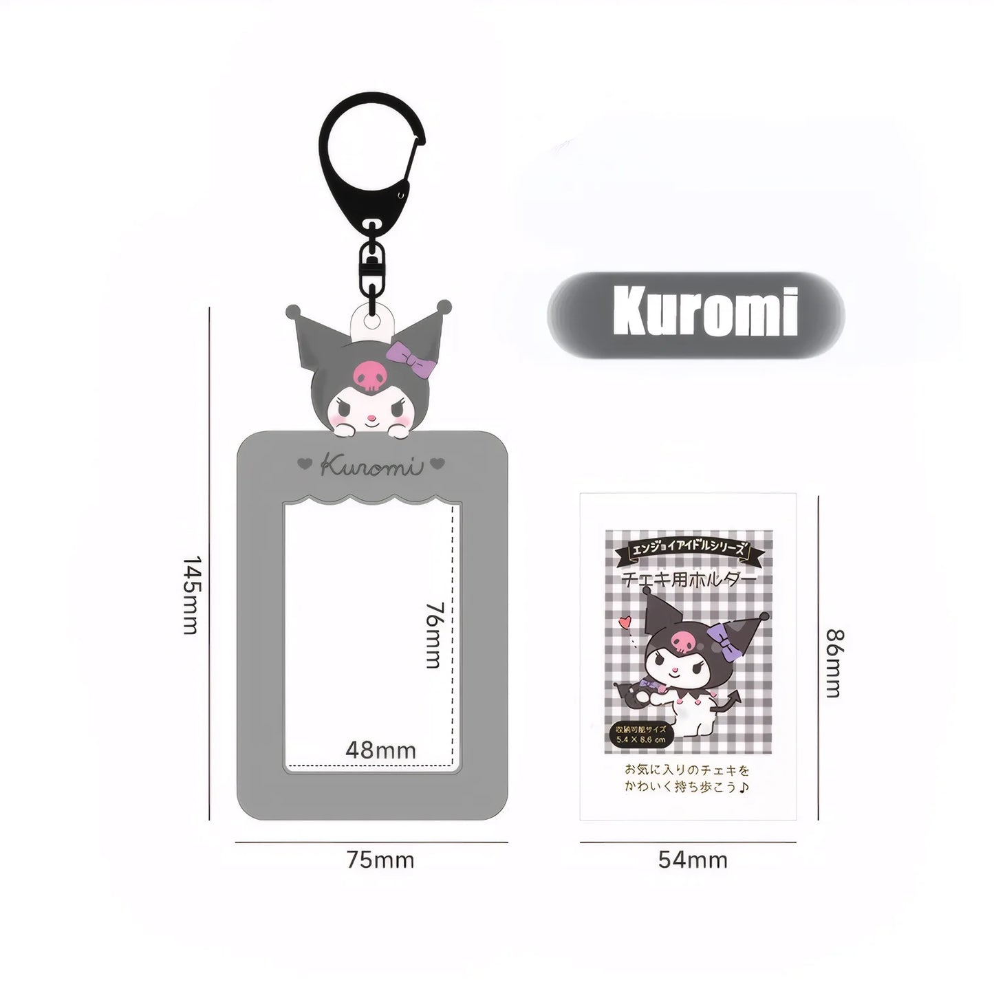 Sanrio Card Holder Hello Kitty Cinnamoroll Kuromi My Melody Photo Card Keychain Kawaii Bag Kpop Style Pendant Student Gift Toys