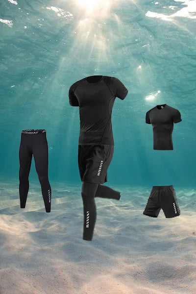 Men's swimsuit full body sun protection long sleeve short sleeve pants Boys swim shorts long pants swim top surf snorkeling beac