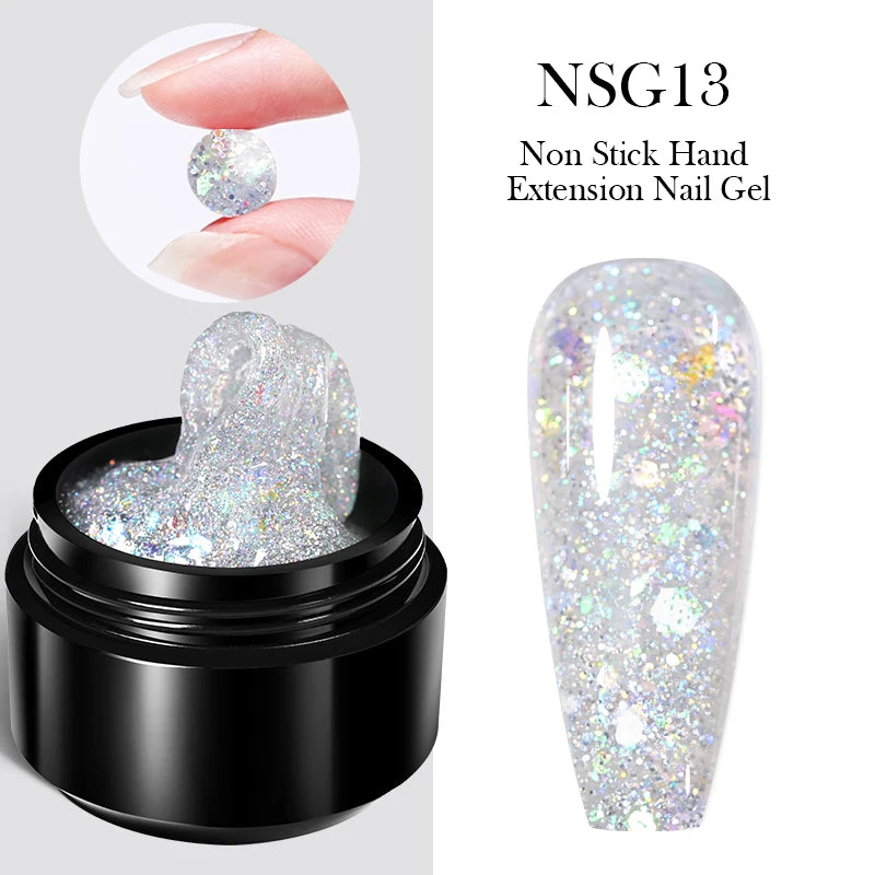 BORN PRETTY 15ml クリア ノンスティック ハンドエクステンション ジェルネイルポリッシュ 3Dシェーピングネイルアート用 固形ミルキーゼリーハードジェル フェイクネイル用