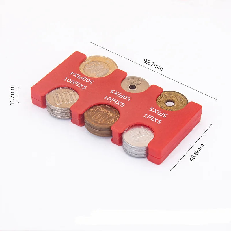 Mini Portable Coin Organizer, Portable Plastic Coin Holder, Multi-Slot Japanese & Korean Currency Storage, Money Management