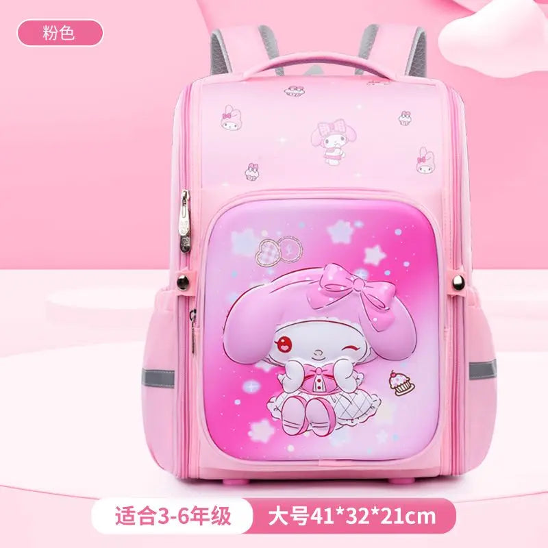 Sanrio Kuromi Melody Kt Primary School Students Girl Boy Children School Bag Large Capacity Backpack Cute Animation Pattern