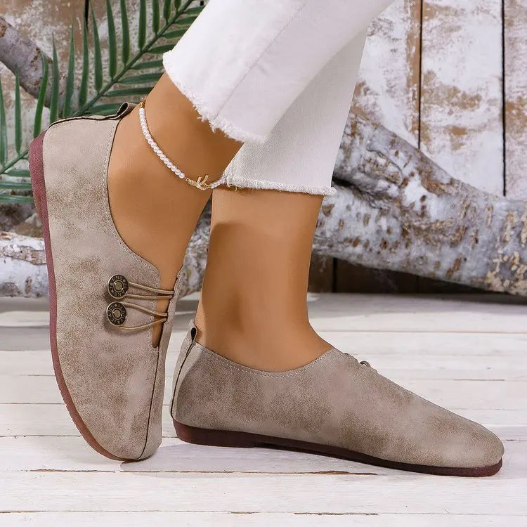 Women Flats Shoes 2025 New Spring Autumn Casual Comfortable Boat Shoes Loafers Round Toe Ballet Outdoor Soft Bottom Flat Shoes