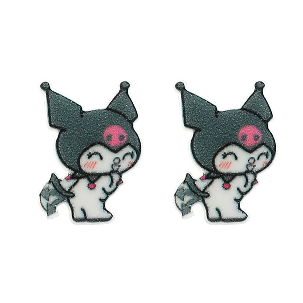Sanrio Kuromi My Melody Earrings Cute Sweet Exquisite Earrings Campus Girls Jewelry Accessories Gifts