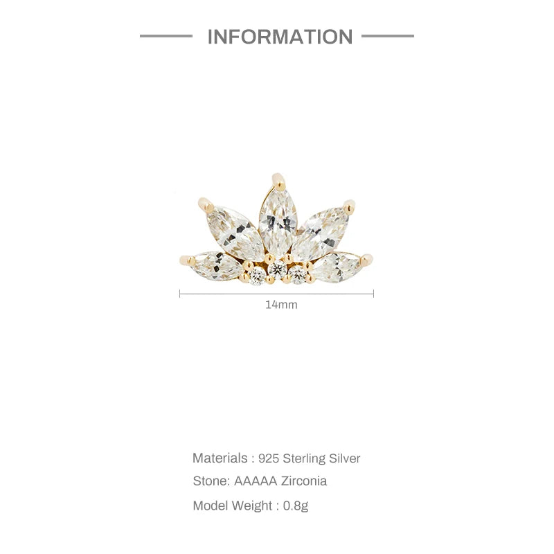 Aide 925 Sterling Silver 1pc Geometry Multi Piercing Stud Earrings For Women K Gold Simple Elegant Tassel Jewelry Gift Pendiente