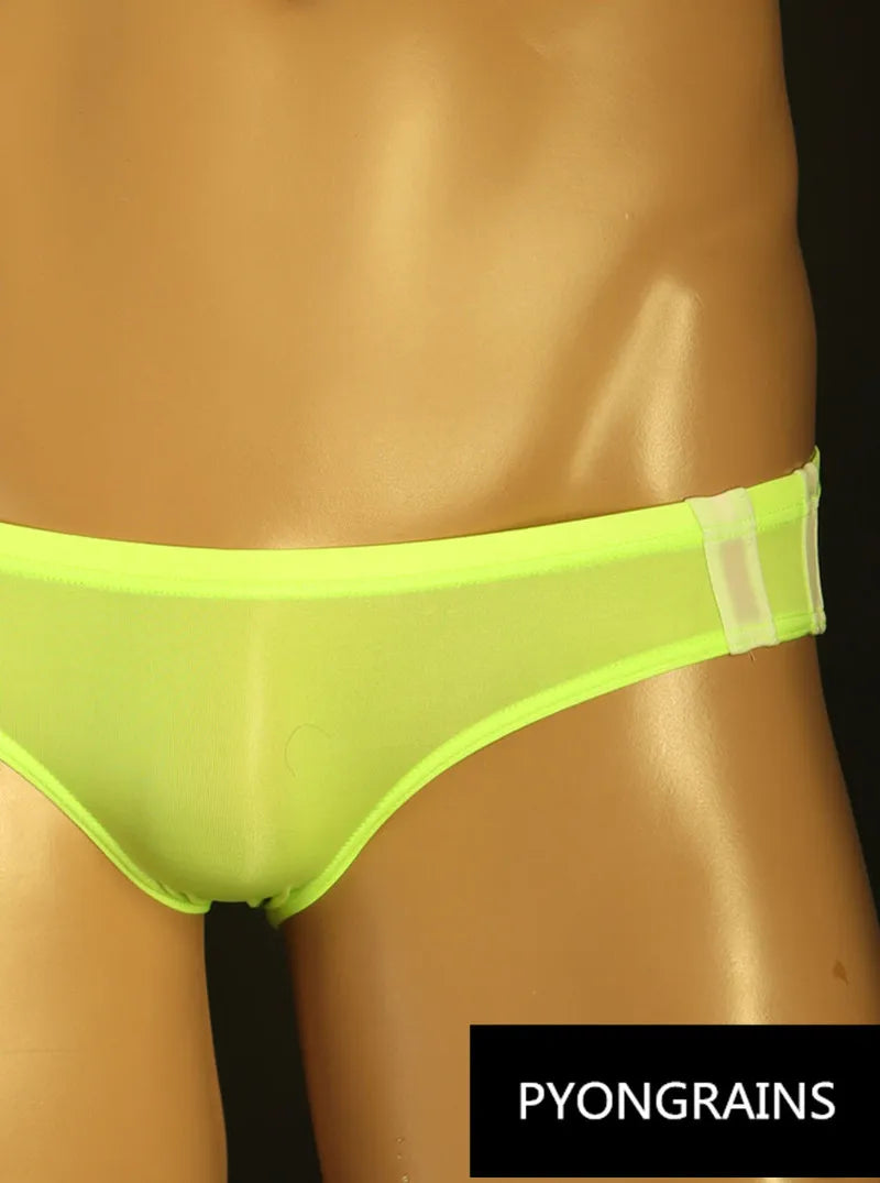 Sexy Men's T Pants Thin Breathable High Elasticity Bikini Ice Silk Men's Thong U Convex Antibacterial jockstrap thongs