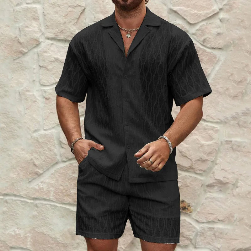 Men Summer Casual Print Track Suit Set 2024 New Fashion Jogging Outfit Breathable Two Piece Sports Wear Clothing For Men Sets