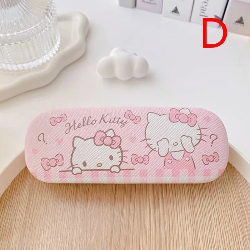 Cartoon Stitch Hello Kitty Glasses Case Children Students Anti Drop Glasses Storage Box Princess Series Pattern Protective Case