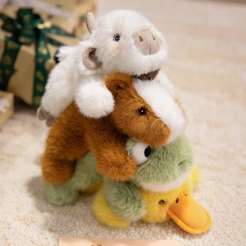 Animals Plush Toys Cute Frog/Duck/Cow/Horse Dolls Soft Birthday Gift For Girls And Children Accompany Appease Stuffed Dolls