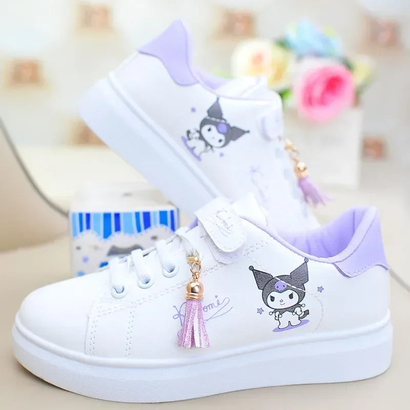 Sanrio Kuromi Cinnamoroll Children Shoes Kawaii Girl Heart Cute Anime Cartoon MyMelody Sneakers Soft Bottom Anti-slip Gift Kid