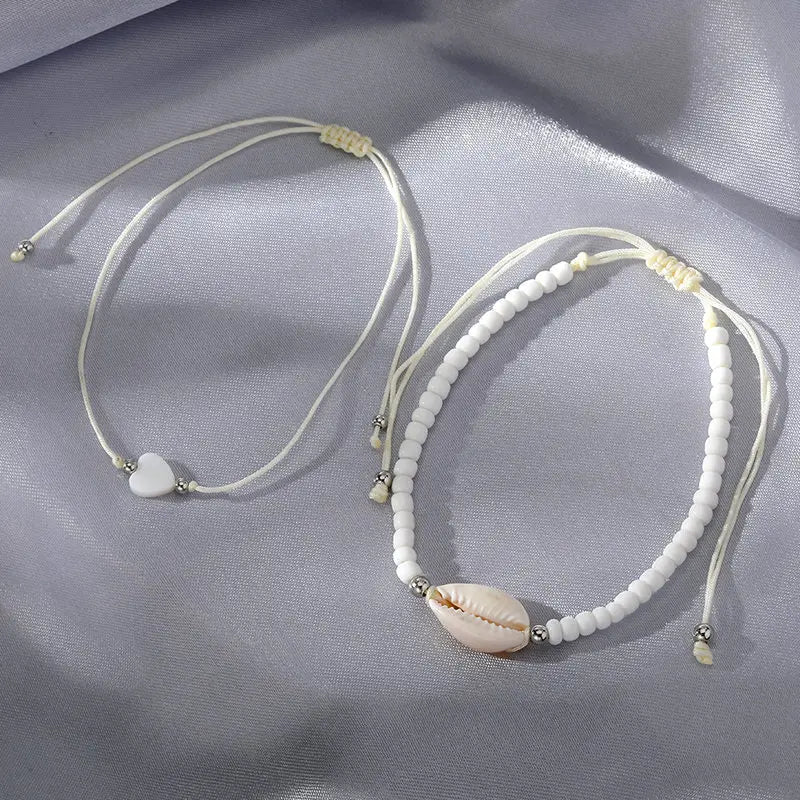 Bohemia Natural Shell Anklets for Women Foot Jewelry Summer Beach Barefoot Bracelet Ankle on Leg Chian Ankle Strap Accessories