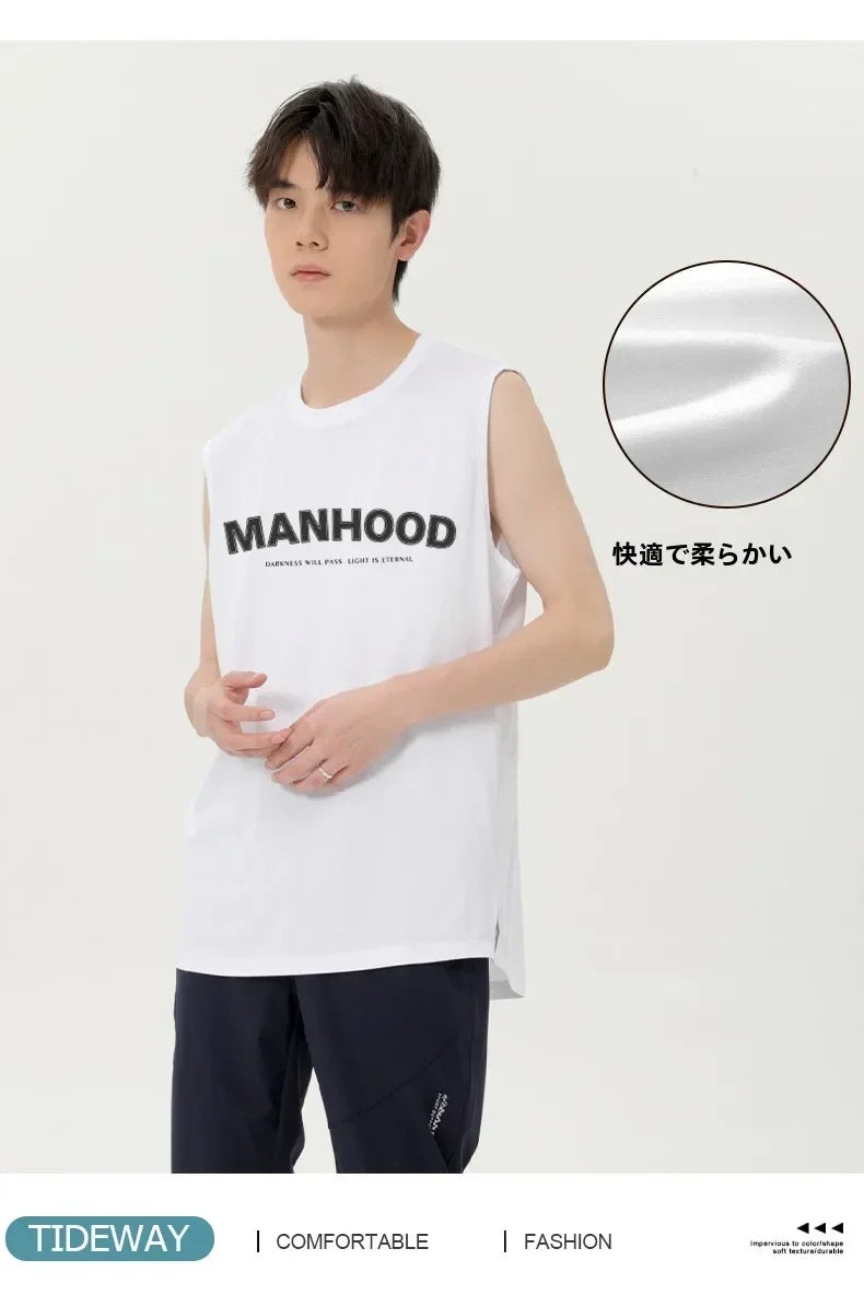 プラスサイズ L-9XL メンズ タンクトップ ラウンドネック ベスト 夏 ビッグサイズ 50KG-175KG カジュアル ルーズフィット 万能 ティーンボーイ ノースリーブTシャツ