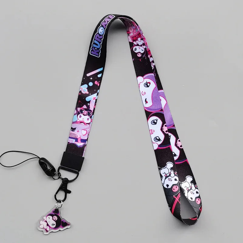 Cute Sanrio Characters Cosplay Accessories Cartoon Neck Strap Lanyard with Phone Strap and Card Holder