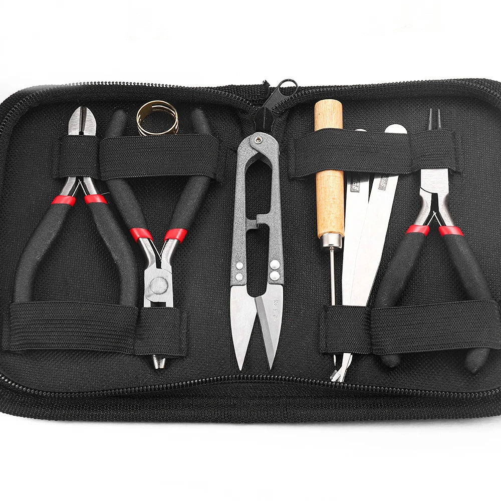 1 Pack Jewelry Making Supplies Kits with Jewelry Pliers Jump Ring Opener Awl Thread Scissors for Jewelry Repair Jewelry Making