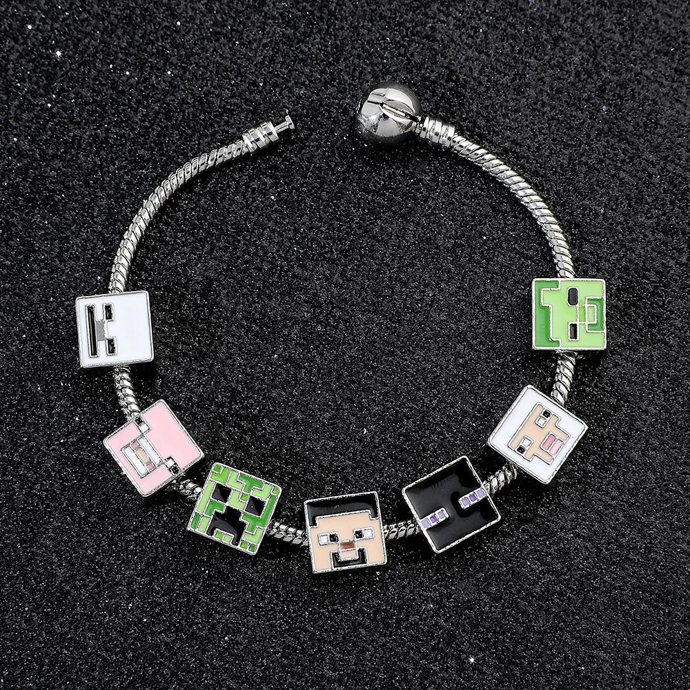 Fashion Beads Bracelet Square Cartoon Sheep Beads Bangle Hand Chain for Men Women Kawaii Accessories Jewelry