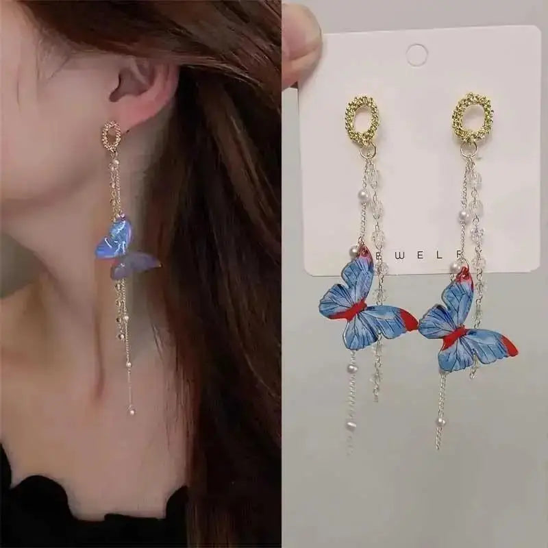 925 Silver Needle Korean Fashion Tassel Pearl Earrings For Women Jewelry 2025 Trending New Vintage Women's Pearl Drop Earrings