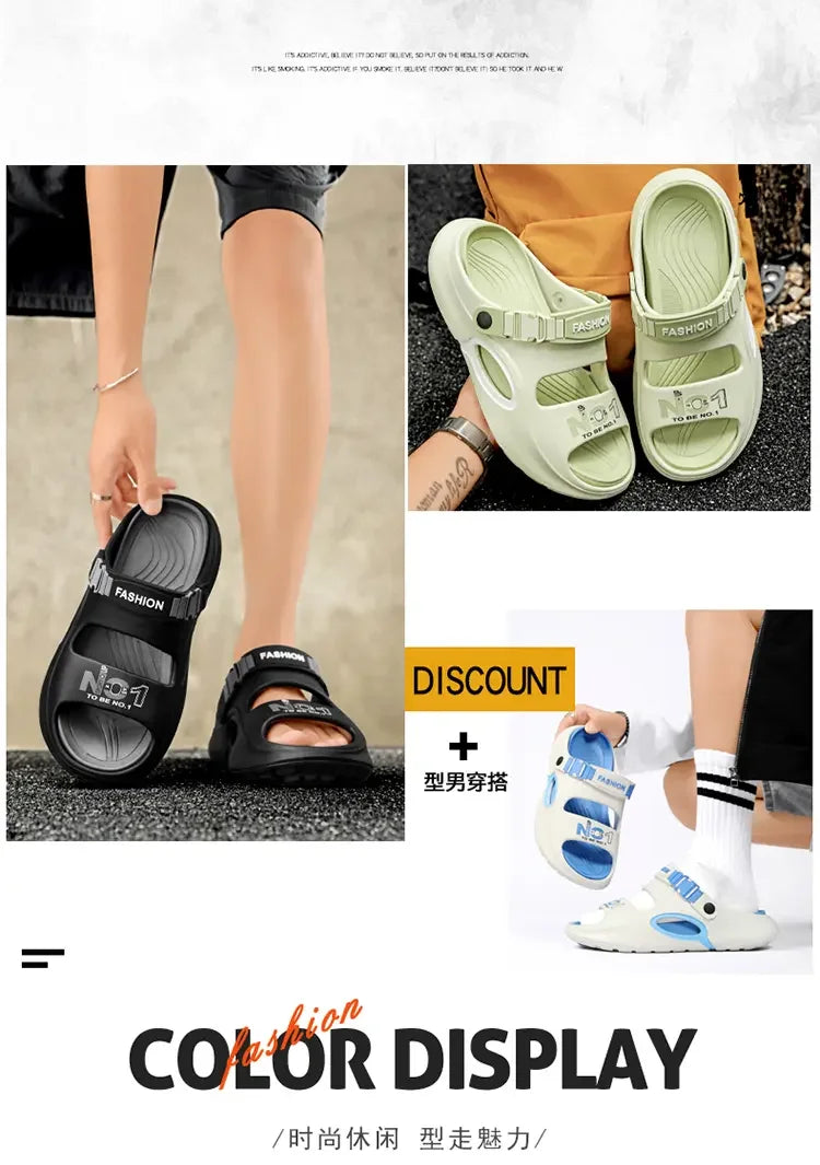 Summer Slippers for Men, Large Size Soft Comfortable Anti-slip Quick-drying, Casual Outdoor Beach Indoor New Style Sandals