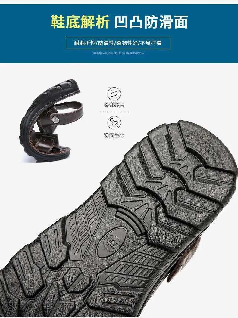 2025 New Men's Sandals for Men's Summer, Dual use for Cooling, Soft soled Exterior, Middle aged, Dad's Shoes, Elderly Shoes
