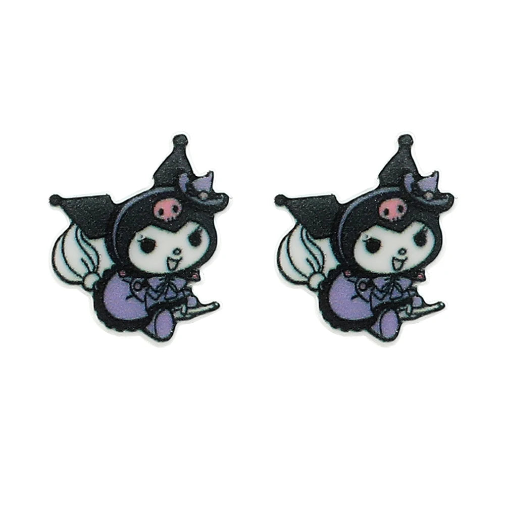 Sanrio Kuromi My Melody Earrings Cute Sweet Exquisite Earrings Campus Girls Jewelry Accessories Gifts