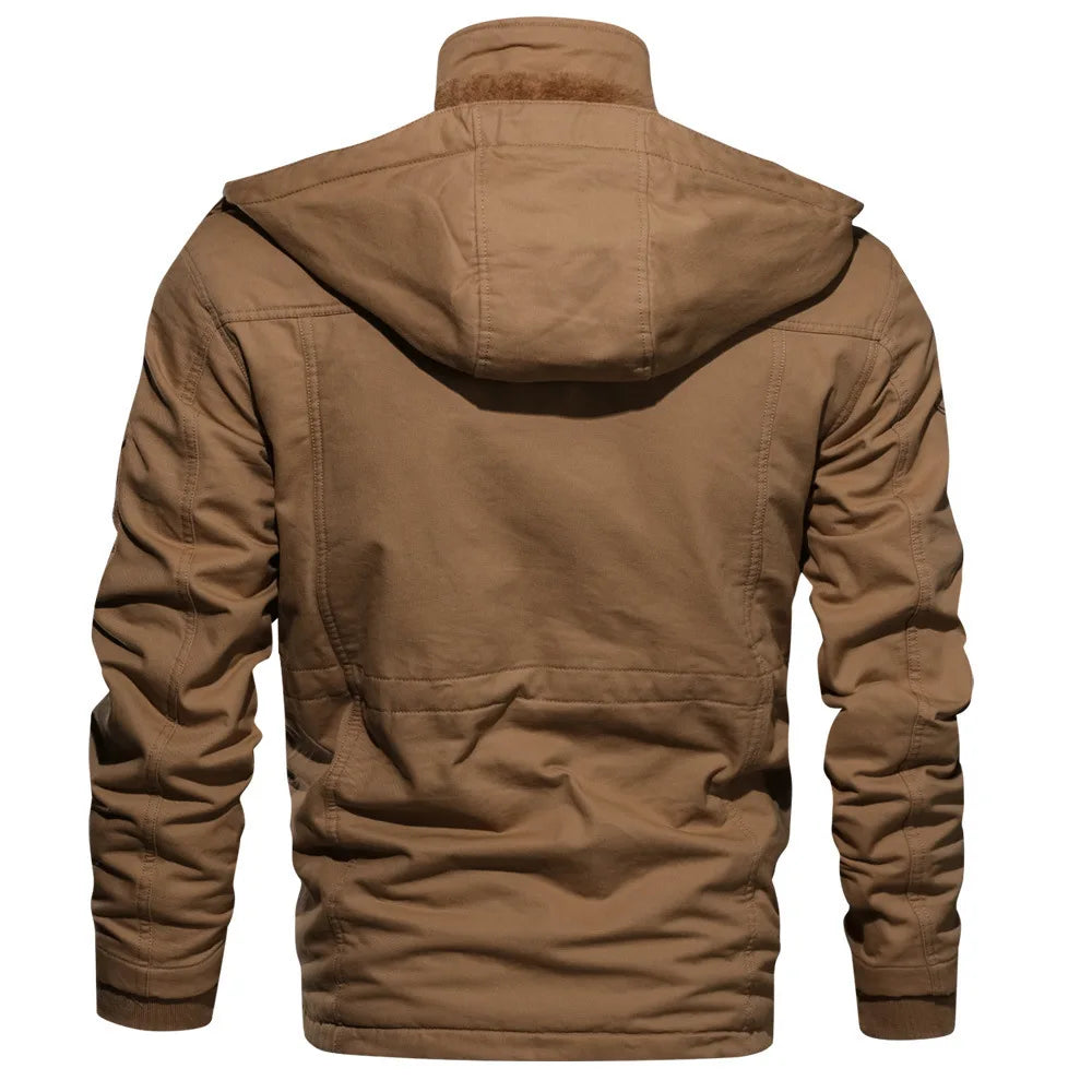 Men Winter Military Jackets Coats Multi-pocket Casual Cargo Jackets High Quality Male Cotton Winter Coats Warm Parkas Size 6XL