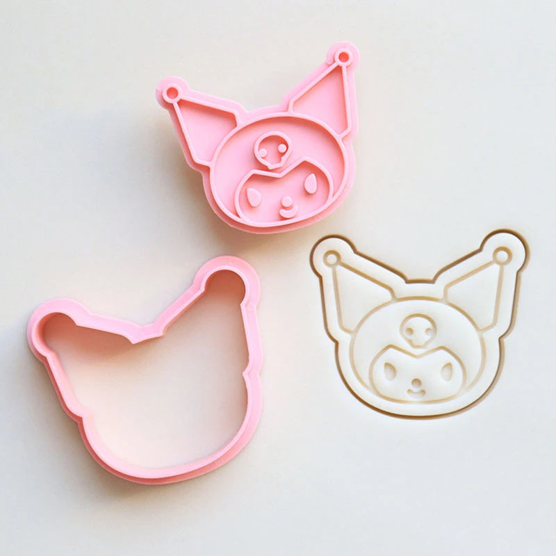 Sanrio Cookie Mold Hello Kitty Kuromi Snoopy Pikachu Cartoon 3D Fruit Cutter Model Toys Kitchen Party Baking Tools Accessories