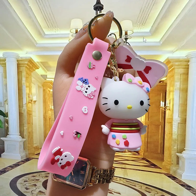 Hello Kitty Mini Model Keychain, Exquisite Cartoon Decorative Pendant, Suitable for Decorating Backpacks, Handbags, Keychains
