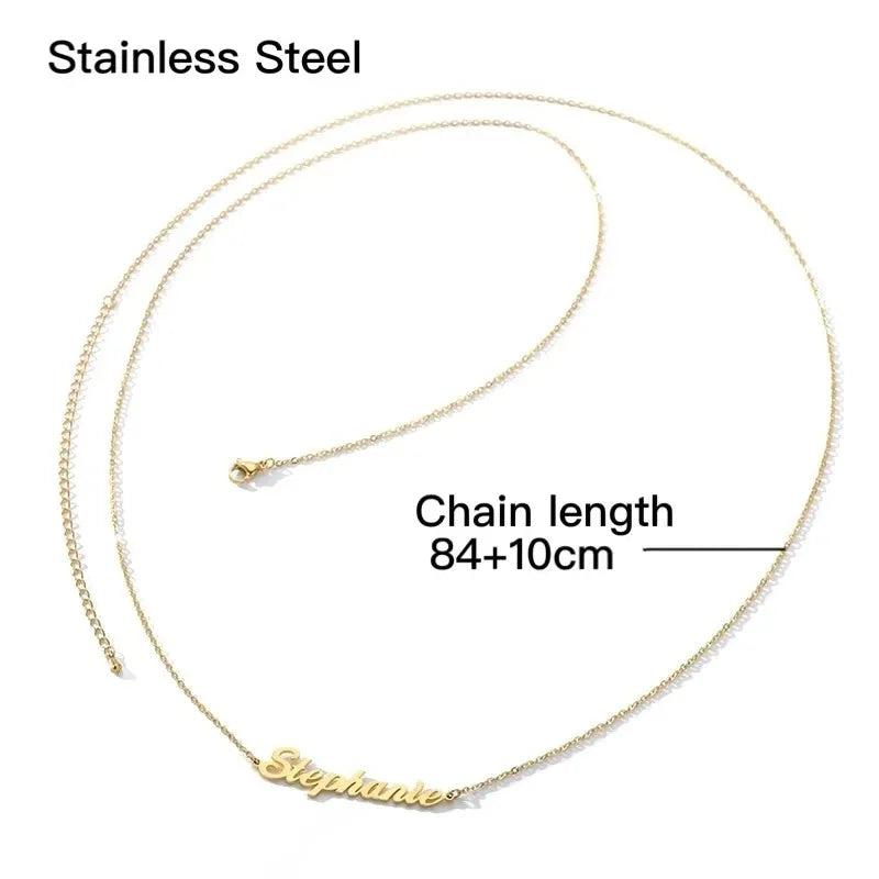 Customized women's stainless steel name waist chain belly chain sexy waist circumference sexy personality body chain jewelry bir
