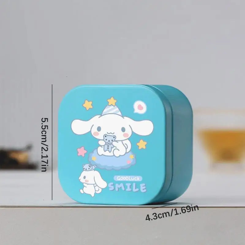 Anime Sanrio Hello Kitty Kuromi Square Metal Storage Box Cinnamoroll Storage Boxes for Organizing Birthday Christmas Gifts