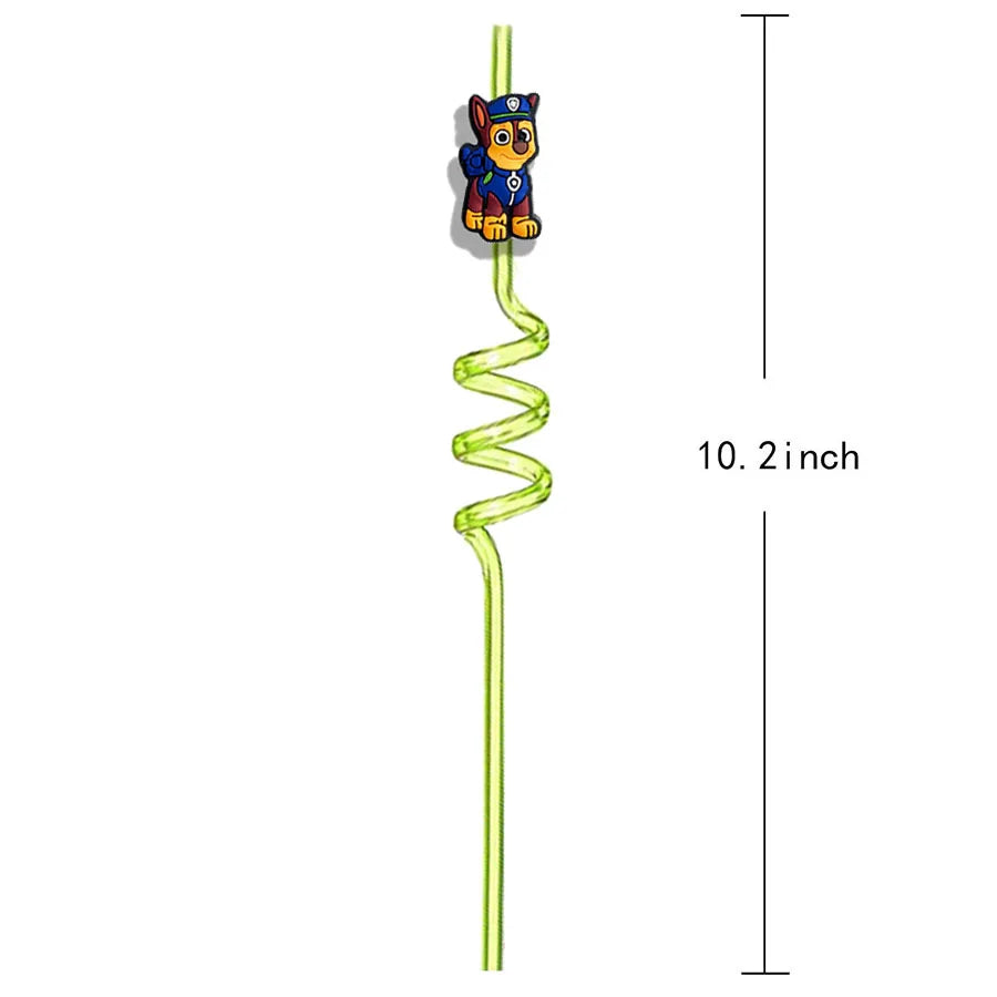Paw Patrol Reusable Drinking Straws Birthday Party Favor Milkshake Ice Drinks Straws Christmas Wedding Supplies Halloween Decora