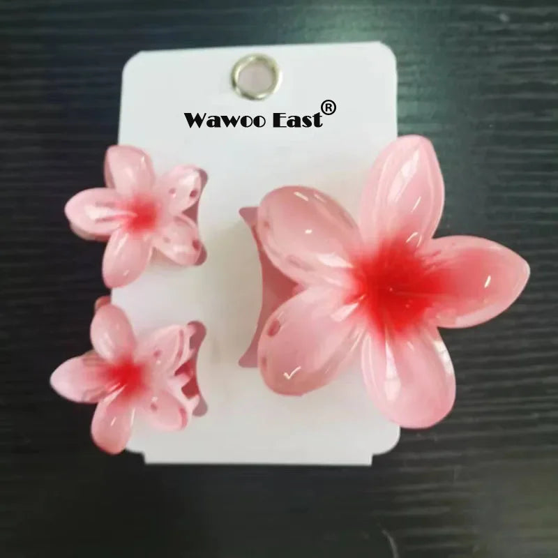 3 pcs/set Flower Claw Clip Women Summer Beach Cute Hawaiian 8CM*1+4CM*2PCS Preppy Stuff Female Hair Accessories For Summer