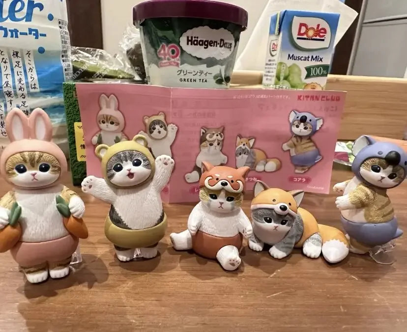 4cm Mofu 猫 サンズ アクションフィギュア コレクションセット 動物ヘッドギア人形 かわいい PVCモデル デスクトップ装飾 工芸品 ギフト おもちゃ