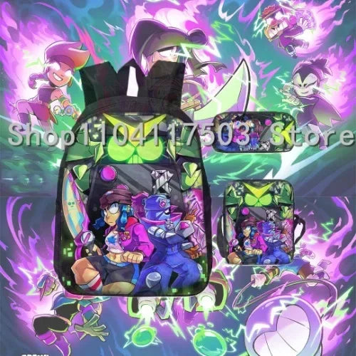 Anime Figures 3Pcs Backpack Set Kawaii Schoolbag Cartoon Mochila Anime Large Capacity 16 inch Bags Birthday Gifts