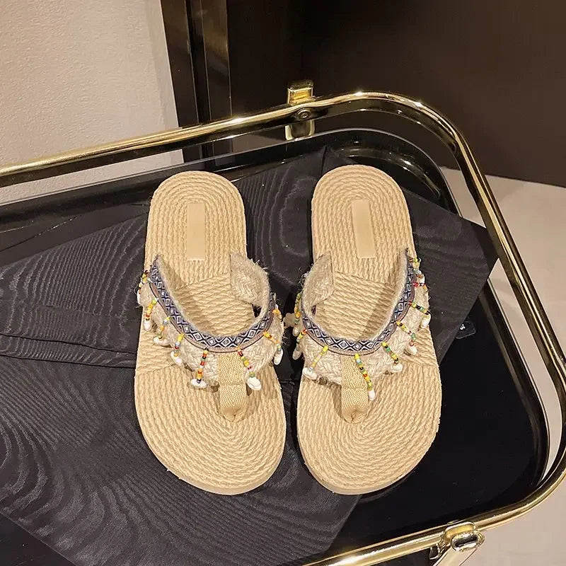 Woman Slippers Low Heel Shoes For Women On Beach Sandals Non Slip Slides Wholesale Bulk Sale Unique Comfortable And Elegan Price