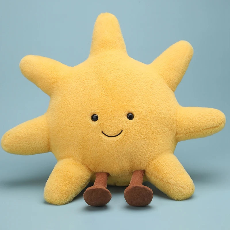 漫画の人気商品フルーツぬいぐるみ枕 リンゴ 洋ナシ 桃 チェリー 天気 太陽 月 星 ぬいぐるみ おもちゃ ホームデコレーション 子供へのギフト