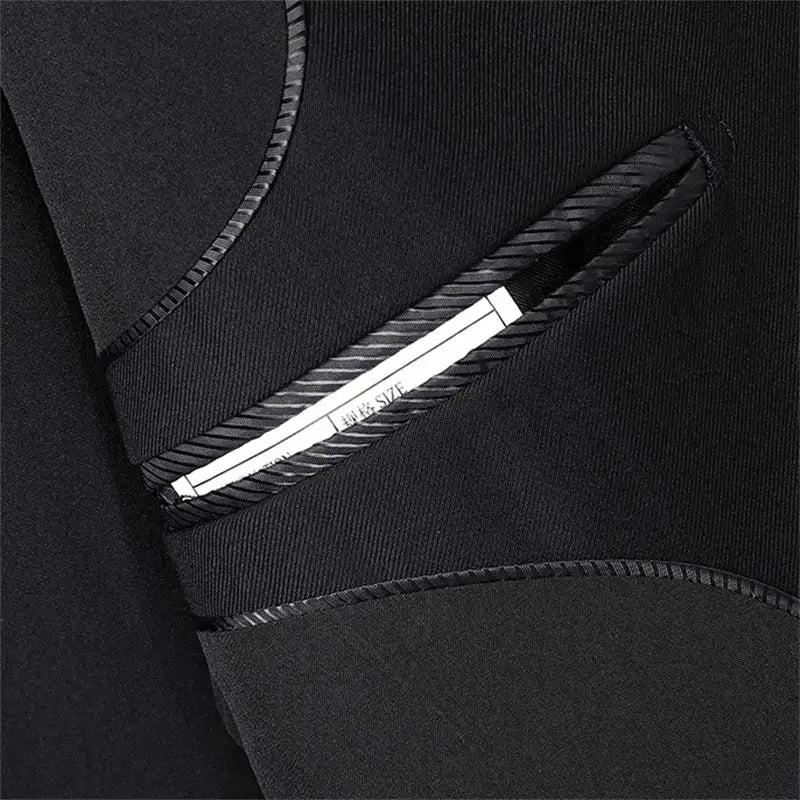 Suit (Blazer+pants) Fashion Business Gentleman Italian Style Slim Solid Color Professional Suit Wedding Groom Best Man Suit