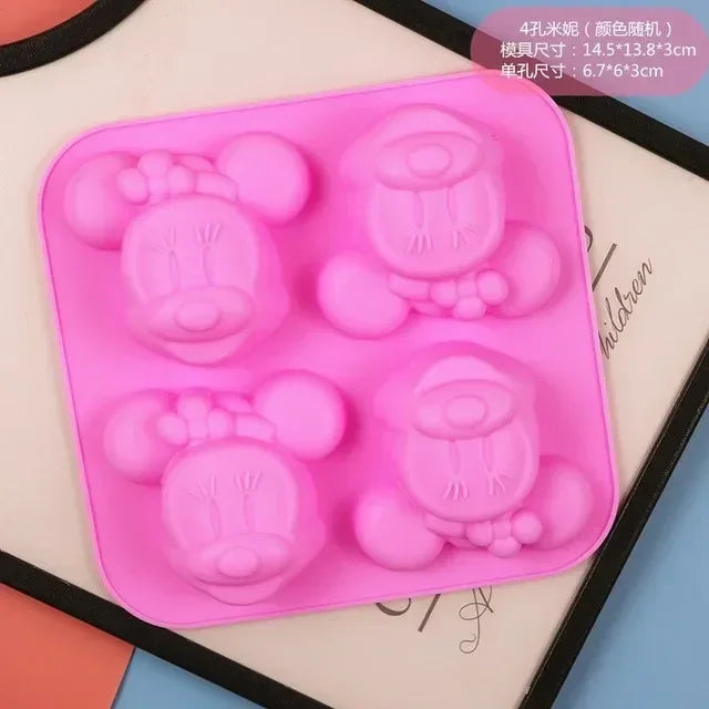 New Minnie Mickey Model Anime Figures Lilo Stitch Silicone Mold Cake Cookies Tool Stitch Dolls 3D Diy Toys Christmas Gifts
