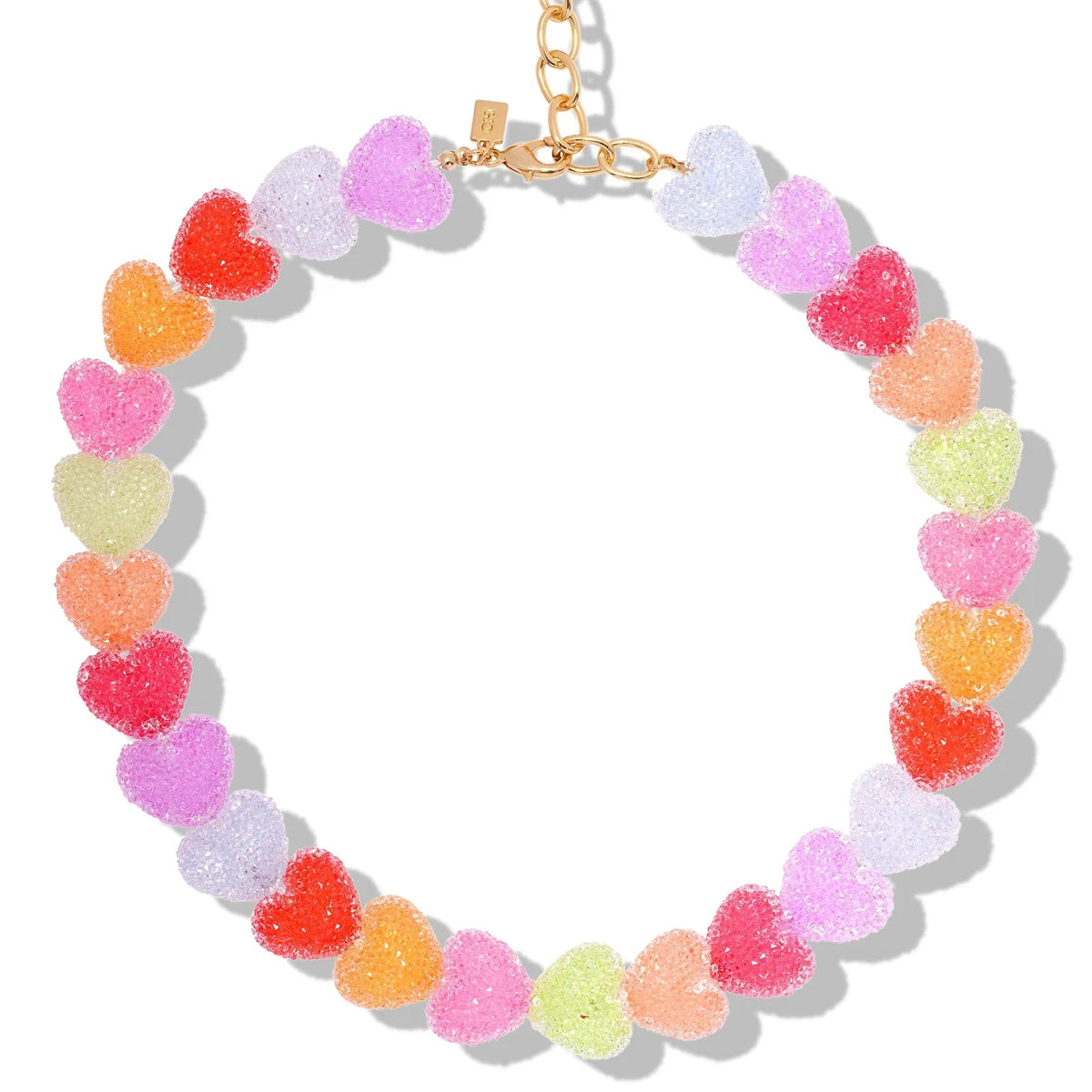 New colorful love candy resin necklace, cute love candy, niche design, collarbone chain women's gift necklace